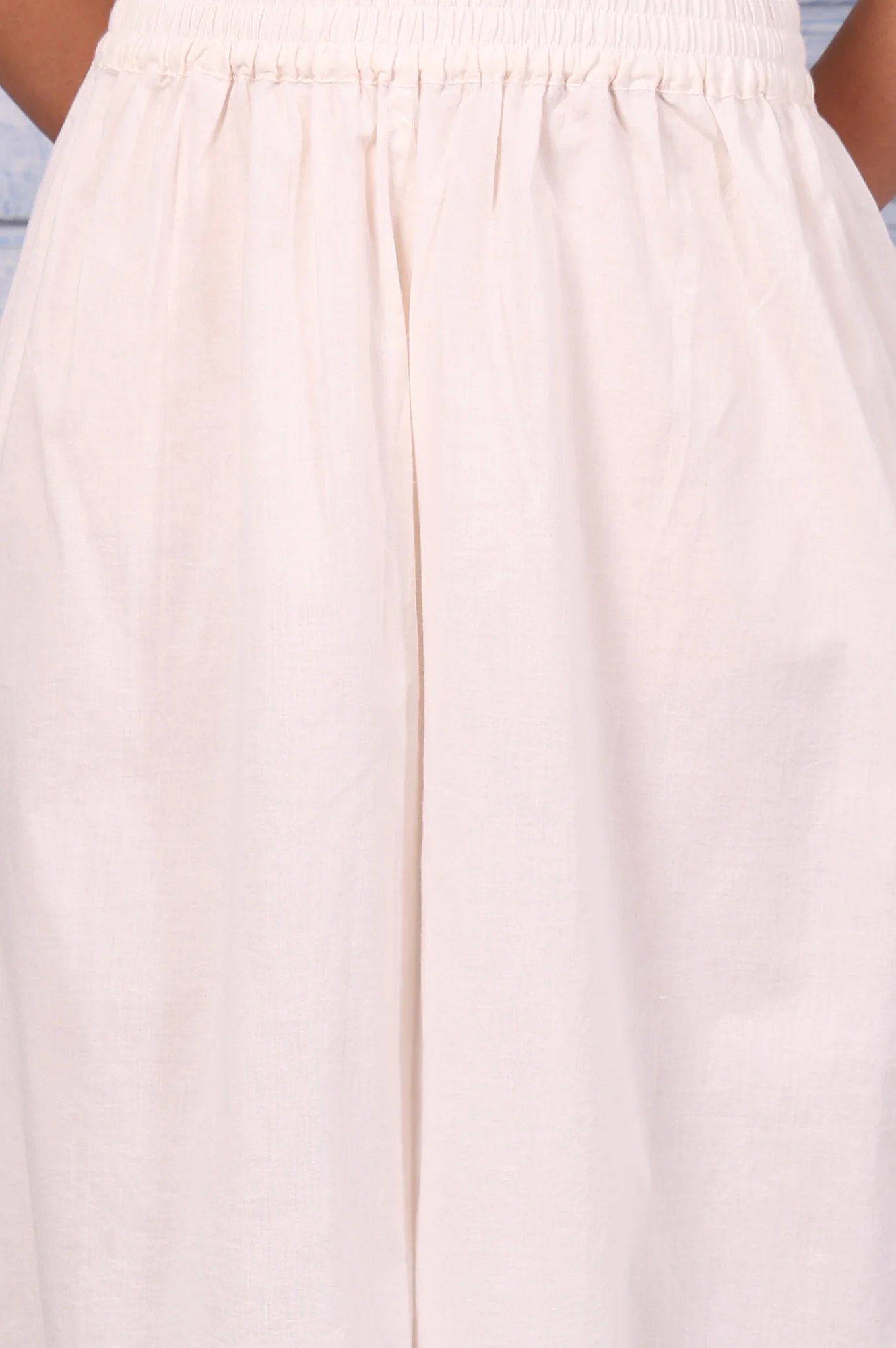 White Embroidered Printed Chanderi Flared Kurta, Palazzo And Dupatta Set - Image 7