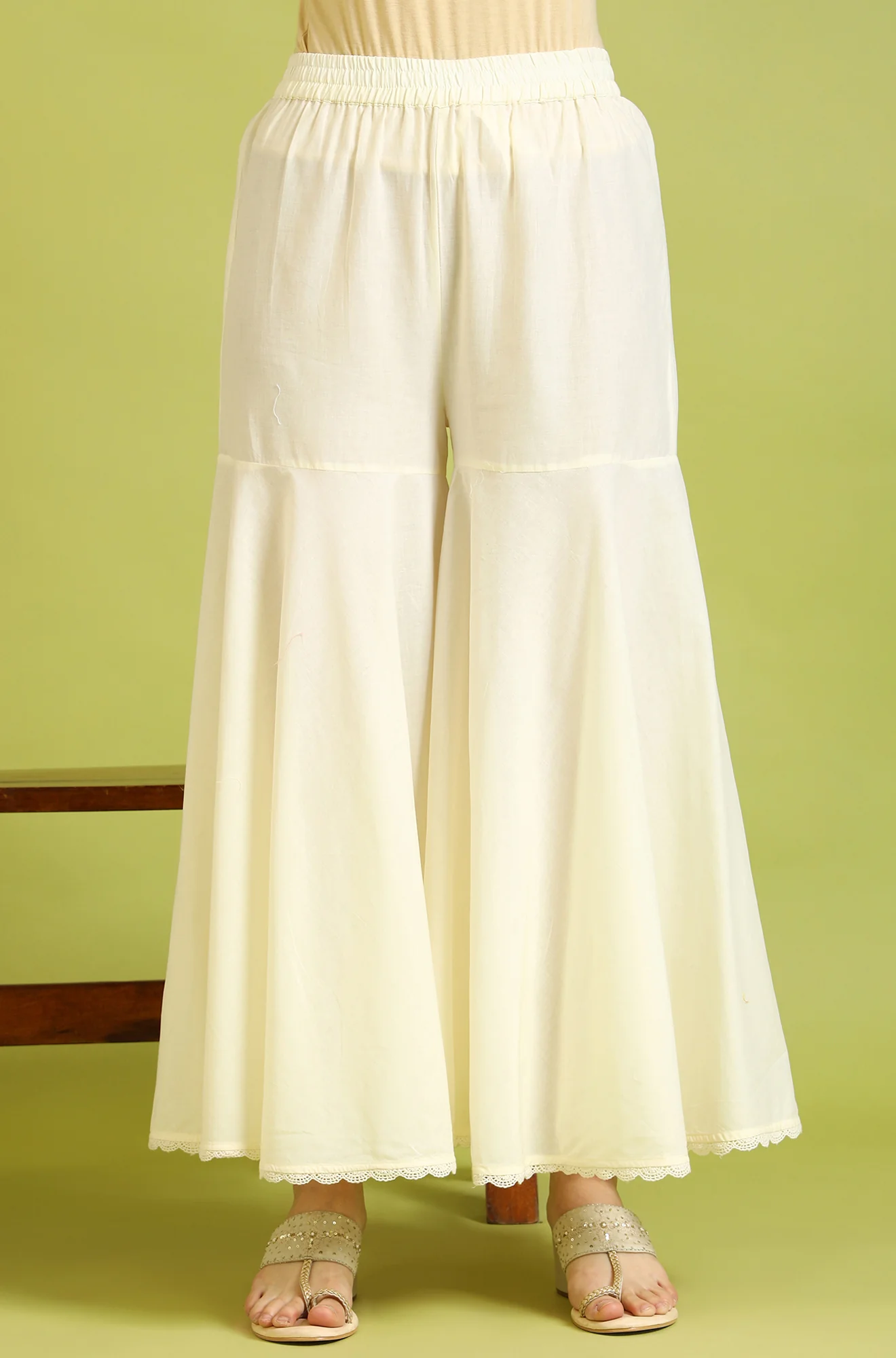 White Embroidered Pure Cotton Straight Spaghetti Kurta and Sharara Set with Dupatta - Image 8