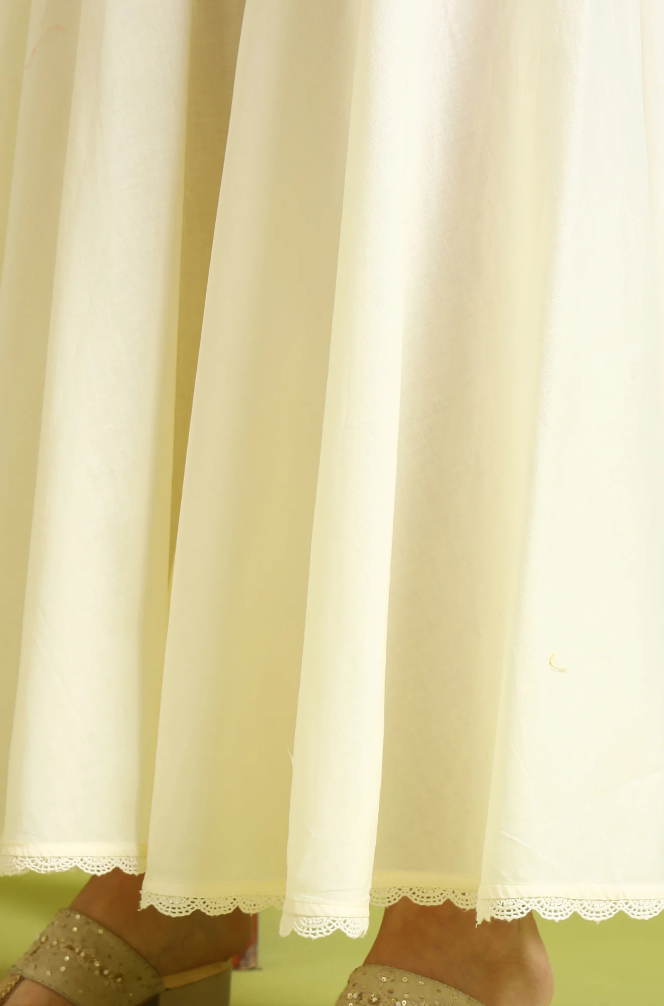 White Embroidered Pure Cotton Straight Spaghetti Kurta and Sharara Set with Dupatta - Image 9