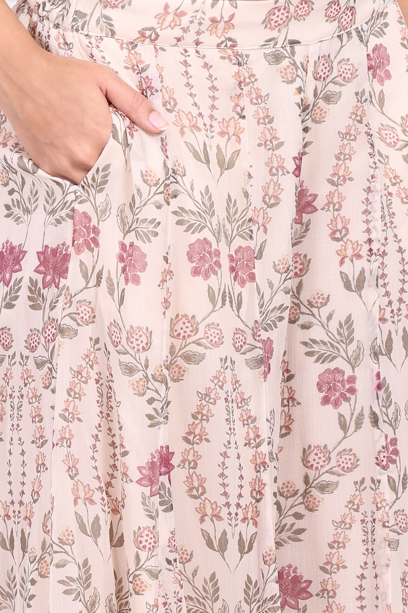 White Embroidered Straight Cotton Kurta with Flared Pant and Dupatta Set - Image 10