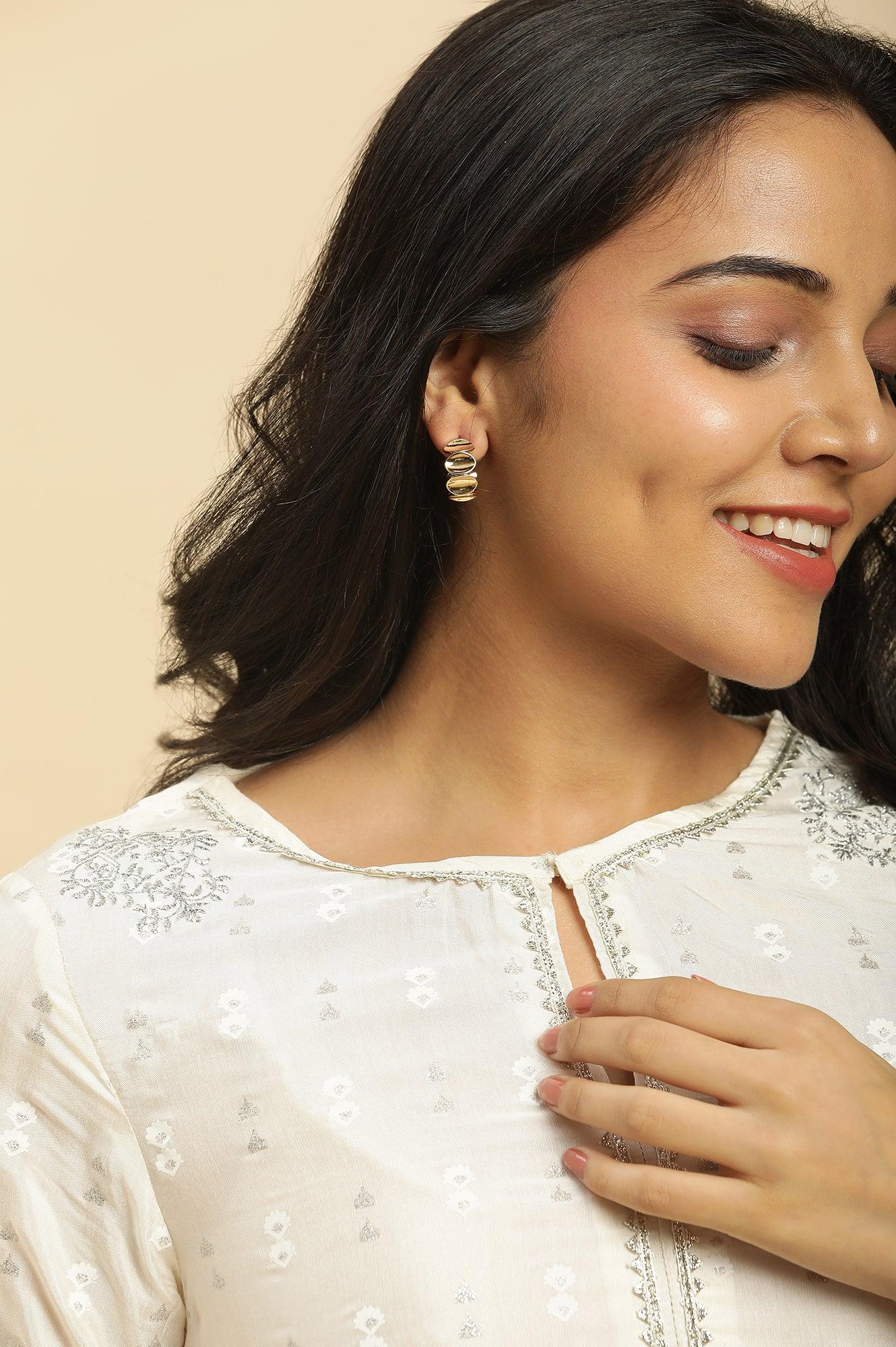 White Floral Glitter Printed Shantung Kurta And Pants Set - Image 11