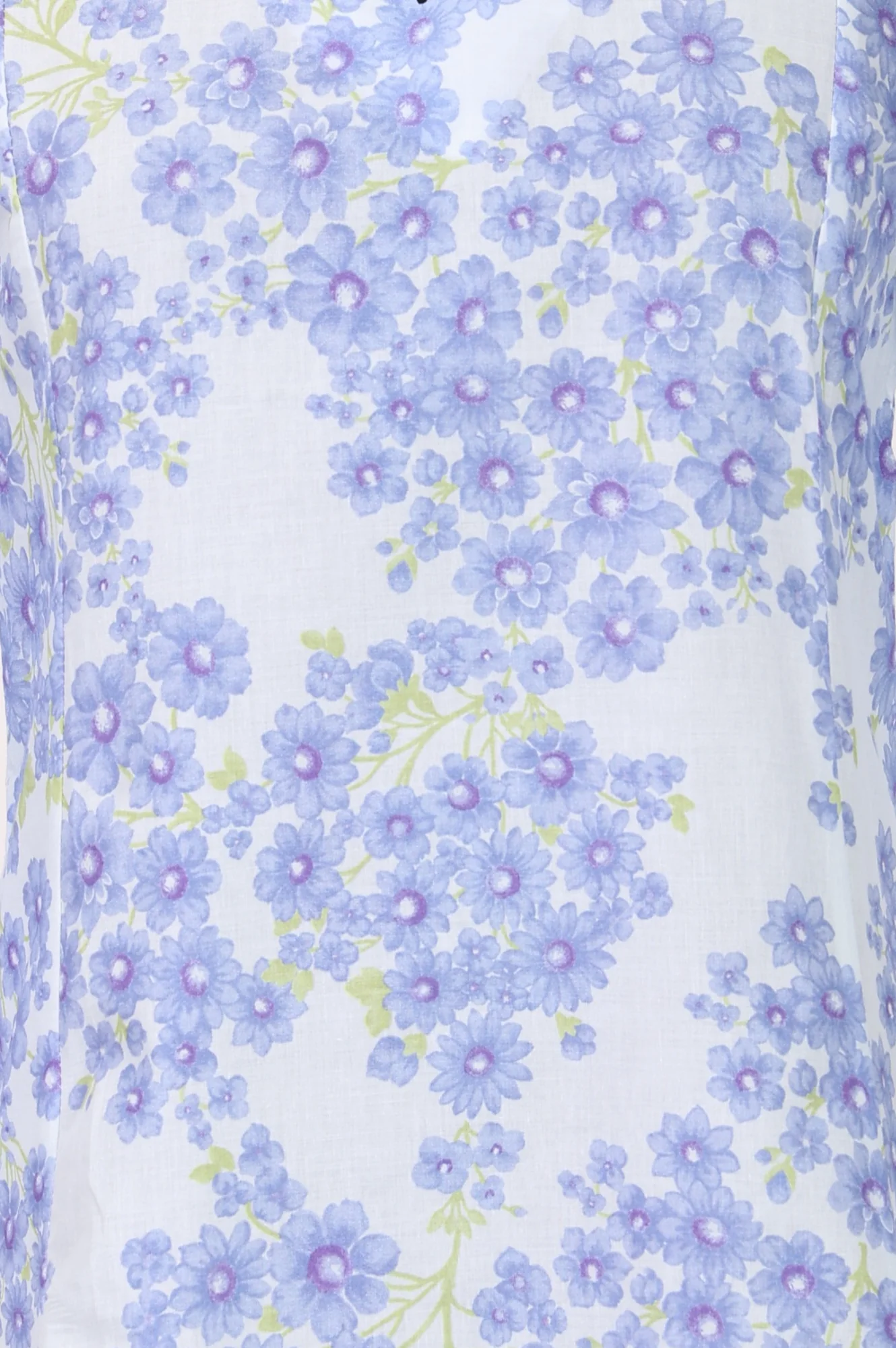 White Floral Printed Pure Cotton A-line Kurta - Image 3
