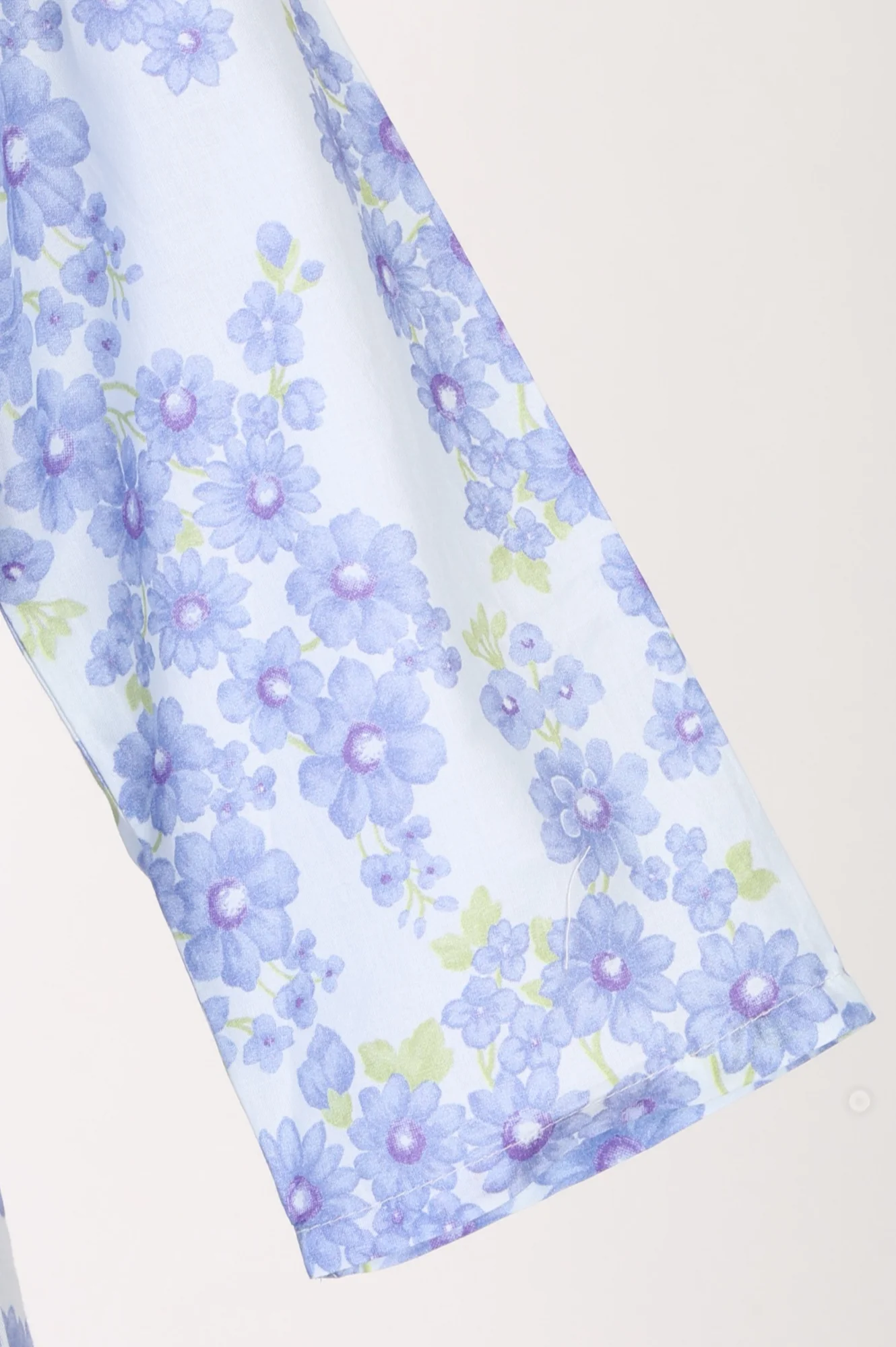 White Floral Printed Pure Cotton A-line Kurta - Image 7