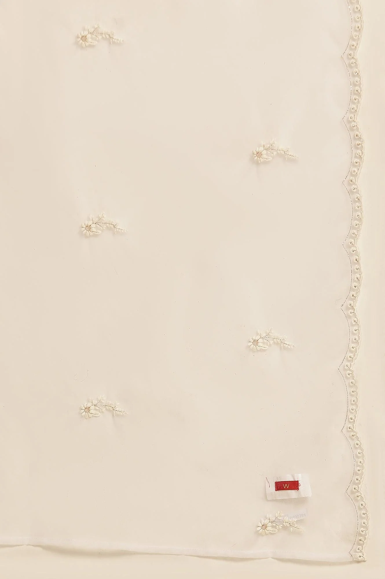 White Organza Embroidered Dupatta - Image 5