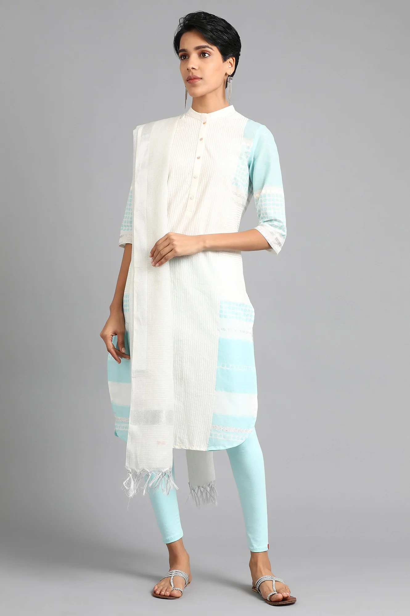 White Printed Dupatta - Image 2