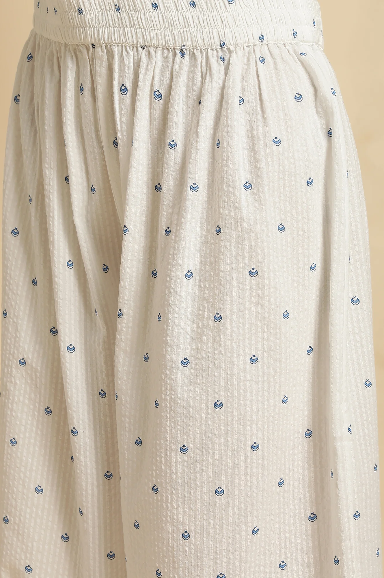 White Printed Summer Kurta Co-Ord Set - Image 8