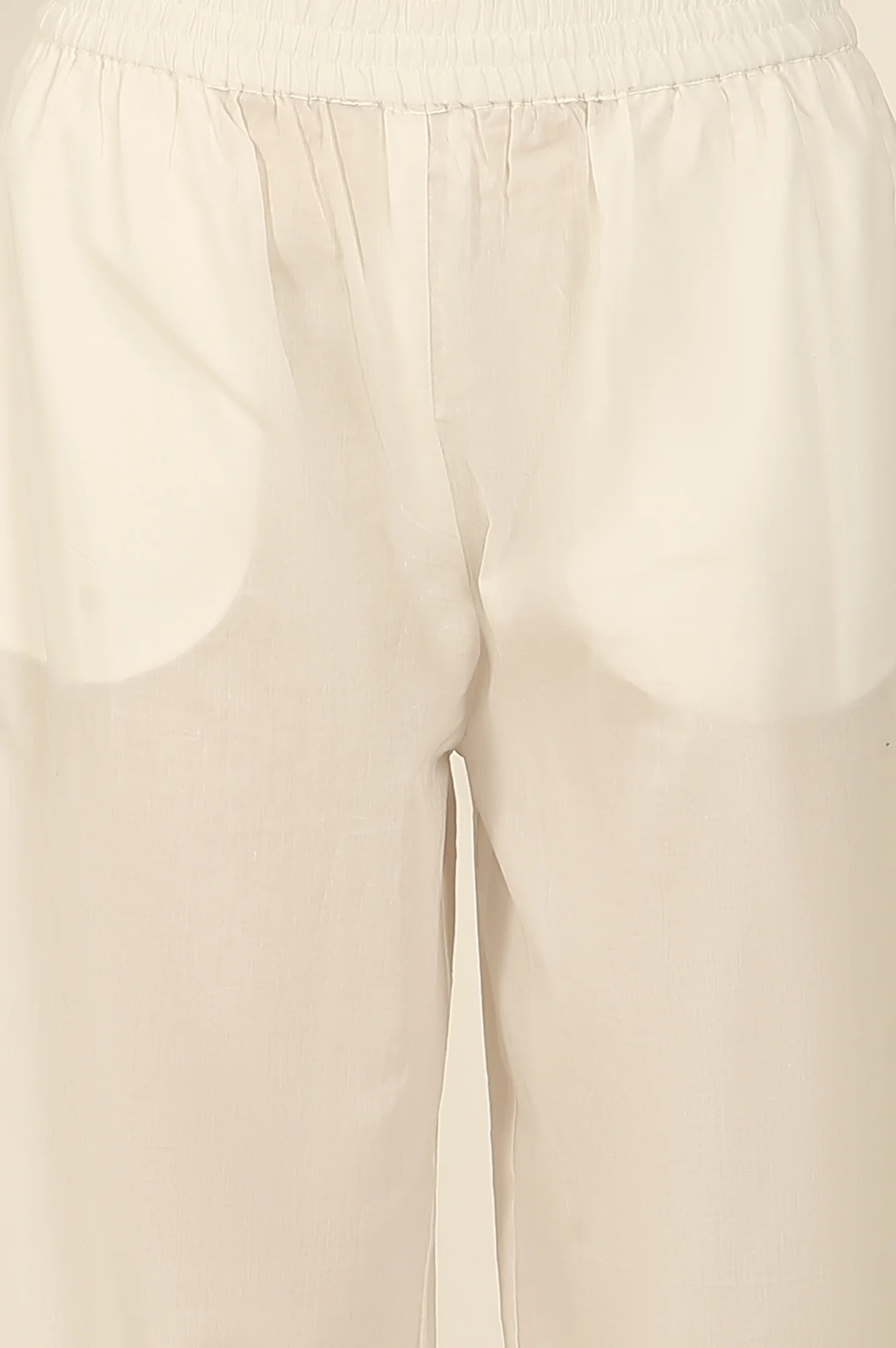 White Printed Thread Embroidered Chanderi Kurta, Pants and Kota Dupatta - Image 8