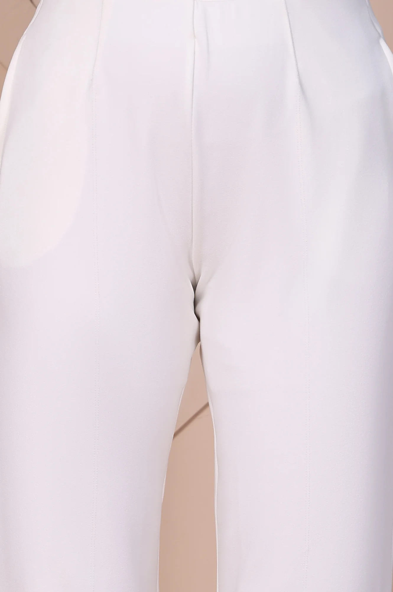 Elleven Women's White Solid High Rise Ankle Length Wide Leg Boss Pants - Image 6