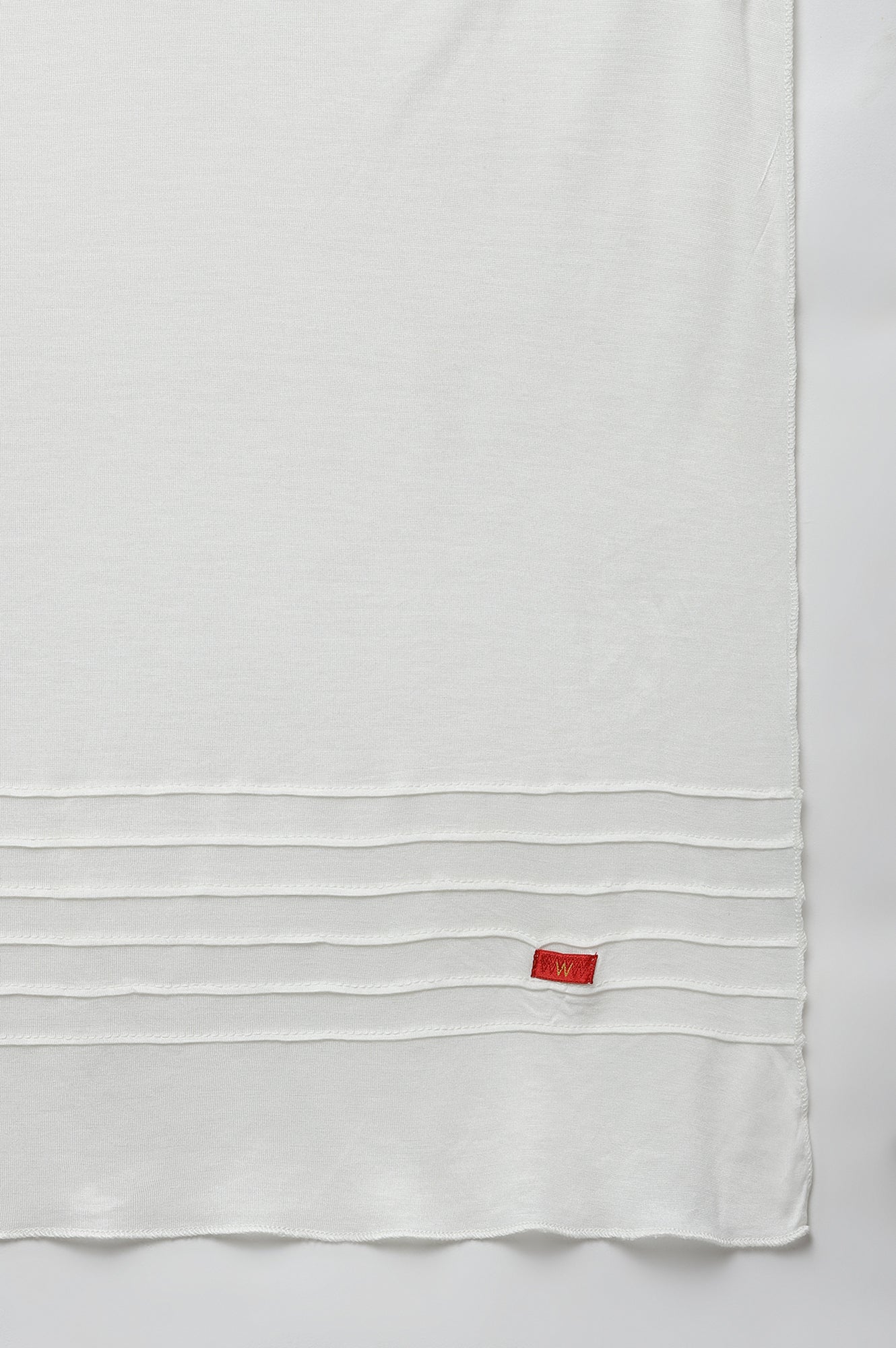 White Solid Jersey Dupatta - Image 4