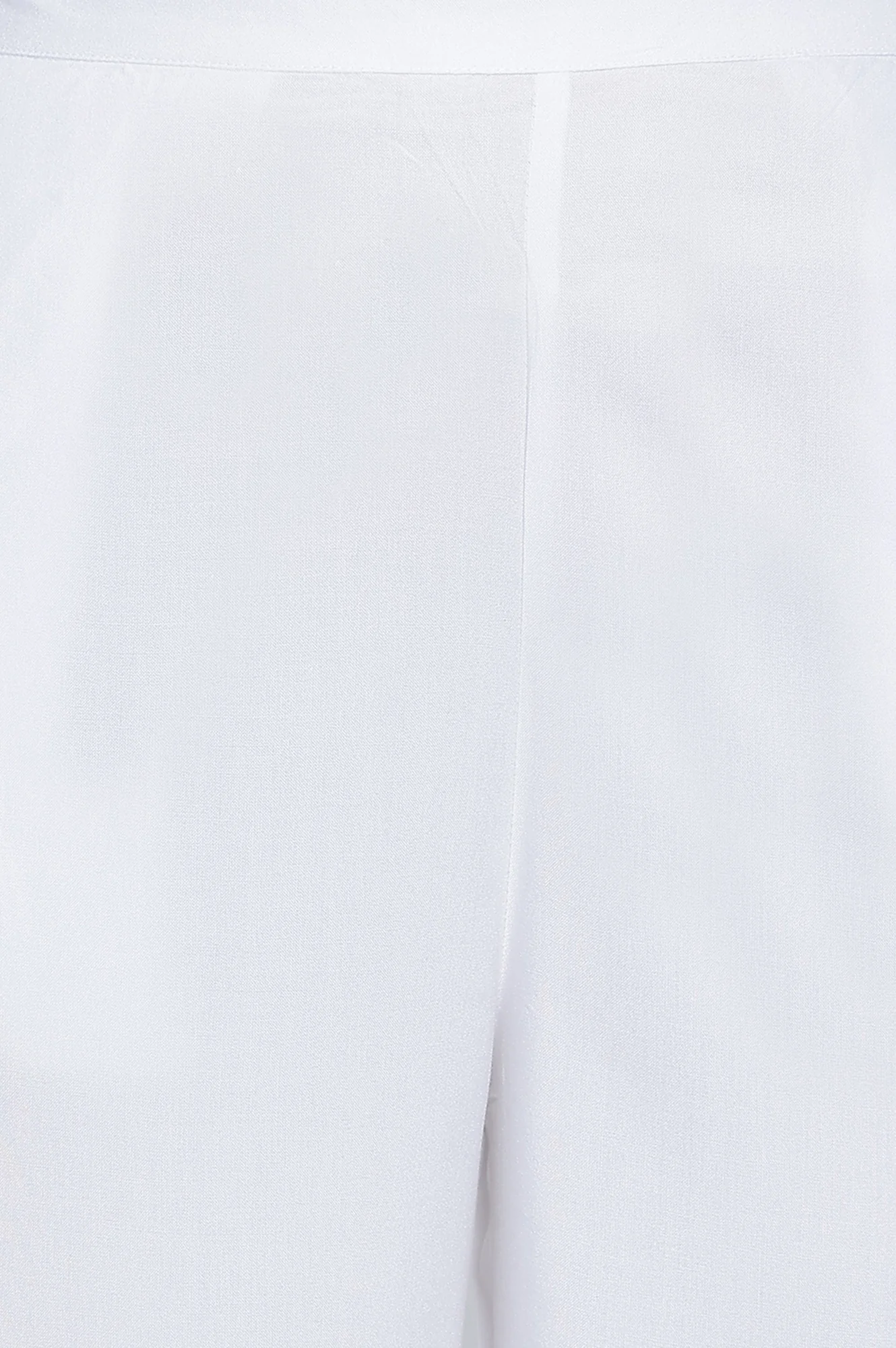 Elleven Women's White Solid Rayon Palazzos in Ankle Length - Image 2