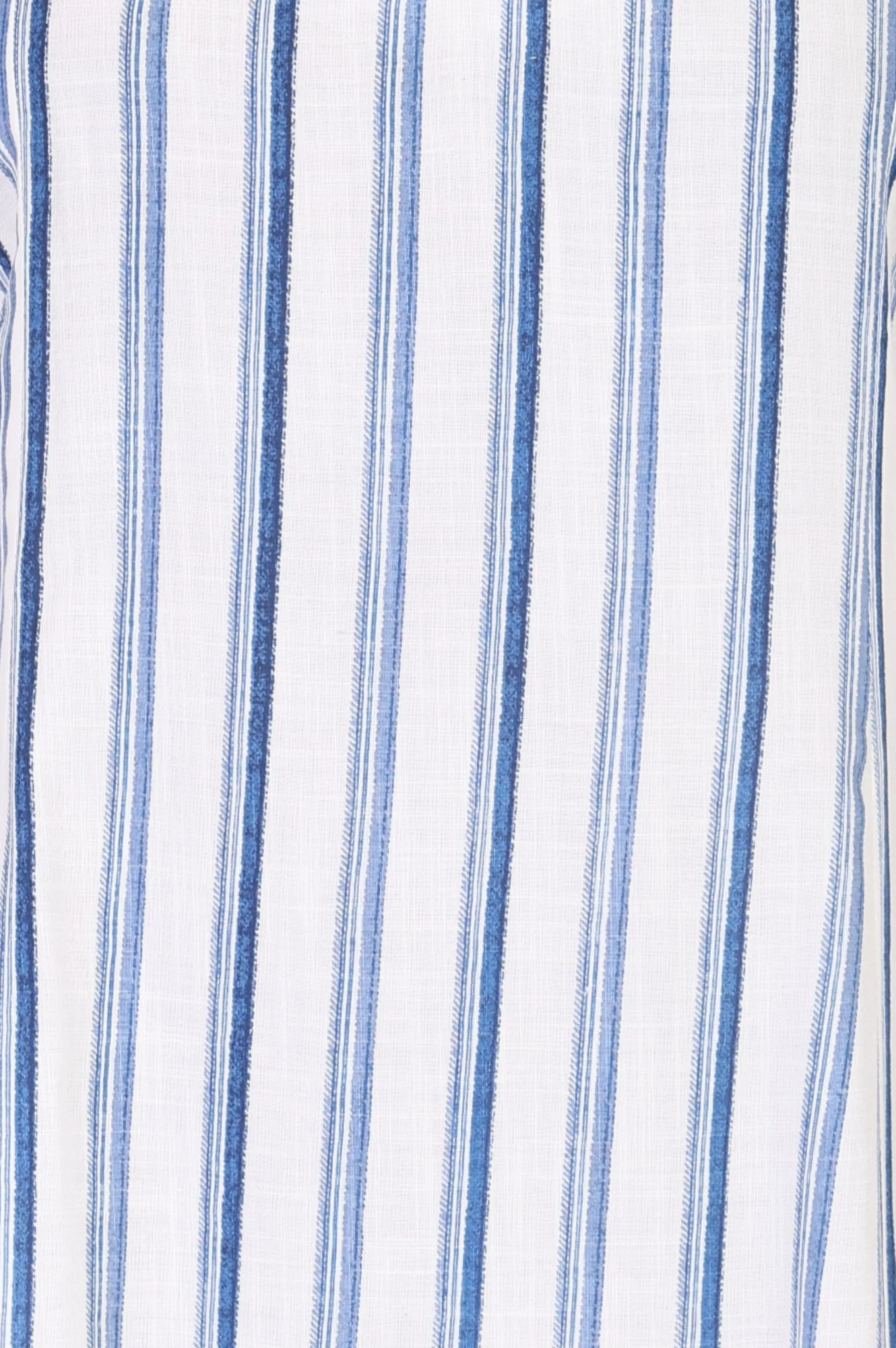 White Striped Floral Printed Noodle Straps Rayon A-line Western Dress - Image 3
