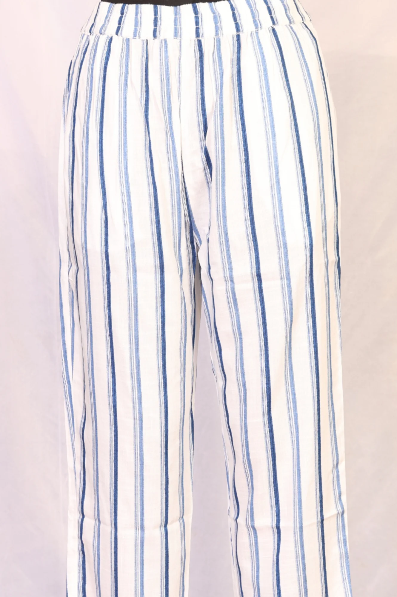 White Striped Straight Kurta and Pants Set - Image 5