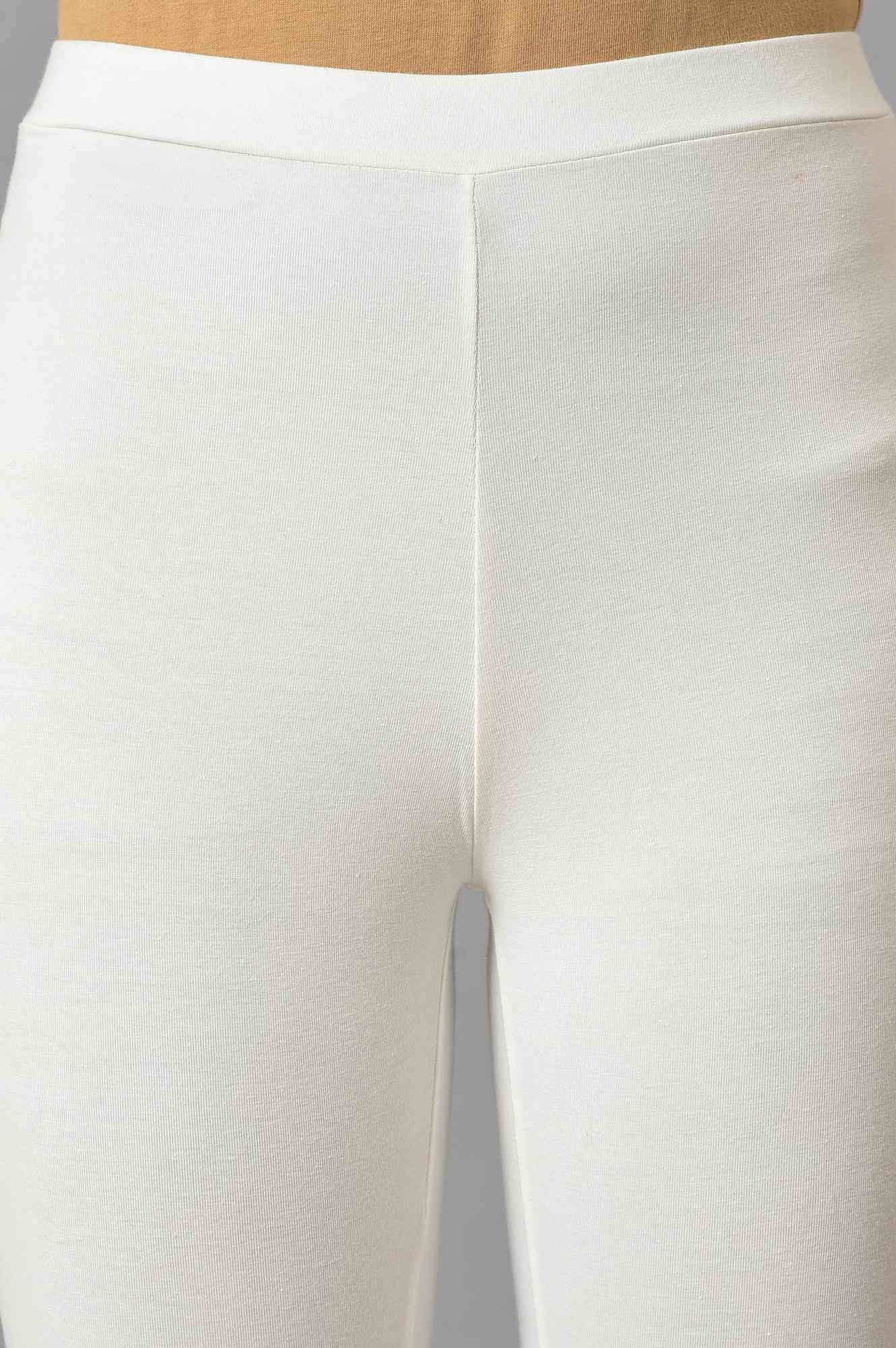 White Yellow Cotton Jersey Tights - Image 6
