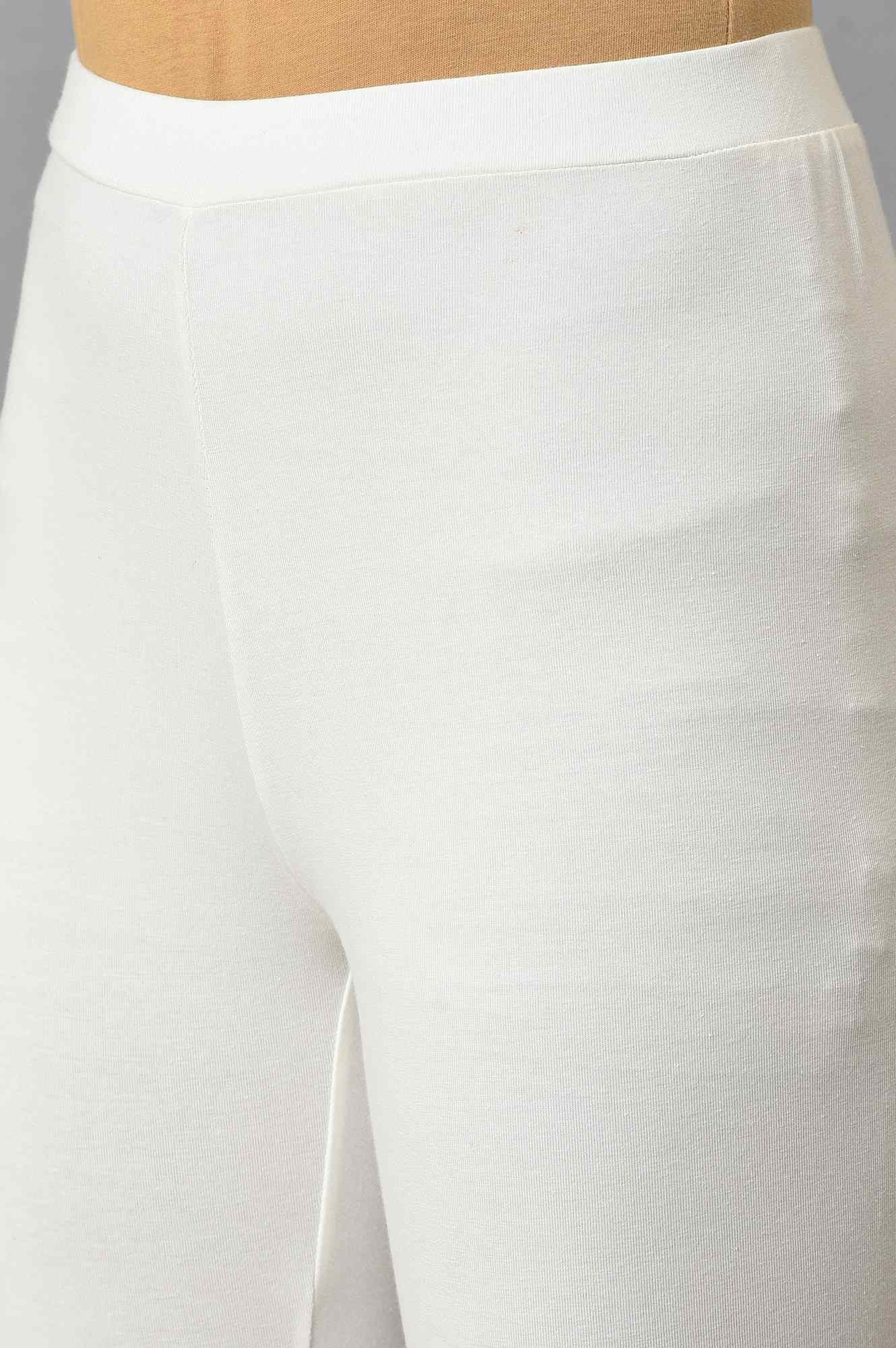 White Yellow Cotton Jersey Tights - Image 7