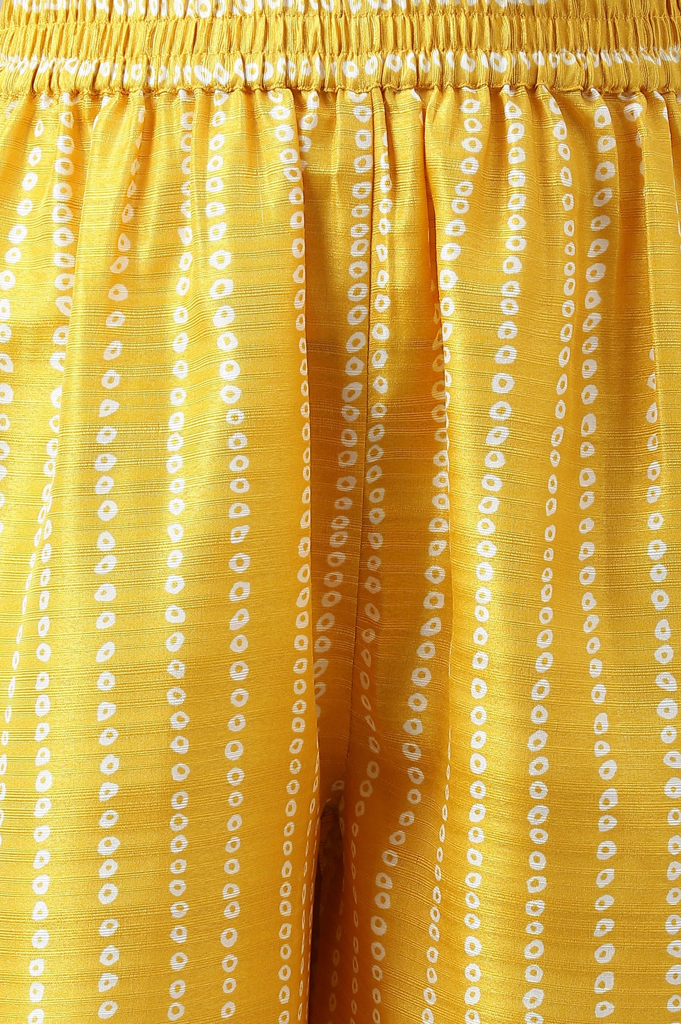 Yellow Bandhani Printed Straight Kurta with Parallel Pants and Dupatta Set - Image 10