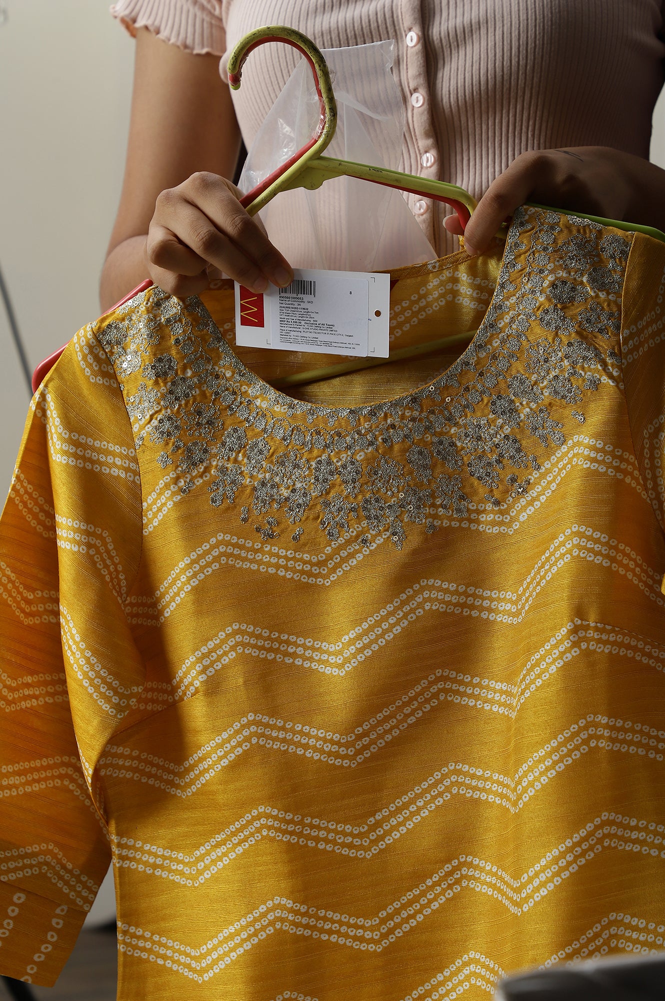 Yellow Bandhani Printed Straight Kurta with Parallel Pants and Dupatta Set - Image 11