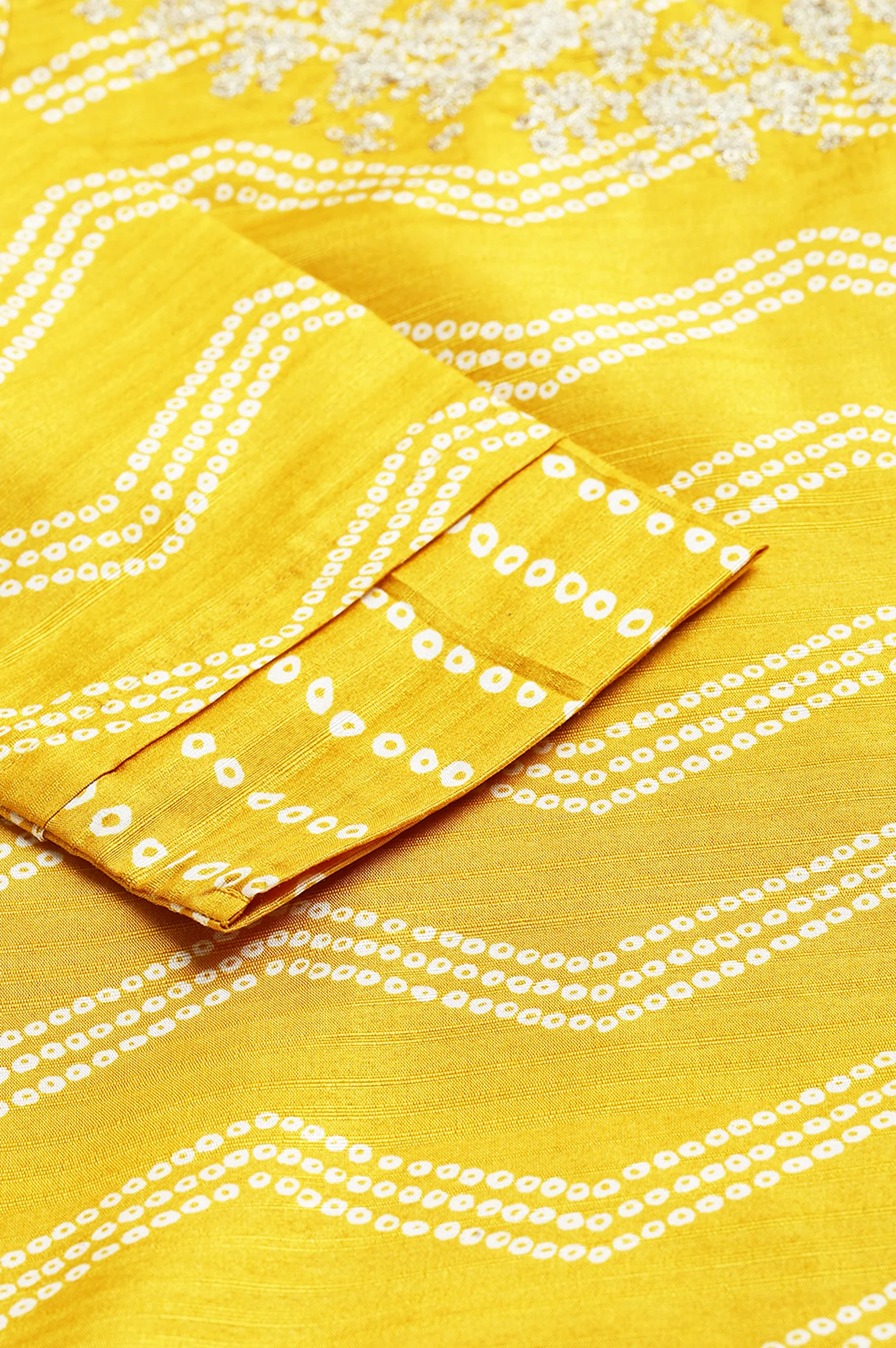 Yellow Bandhani Printed Straight Kurta with Parallel Pants and Dupatta Set - Image 7
