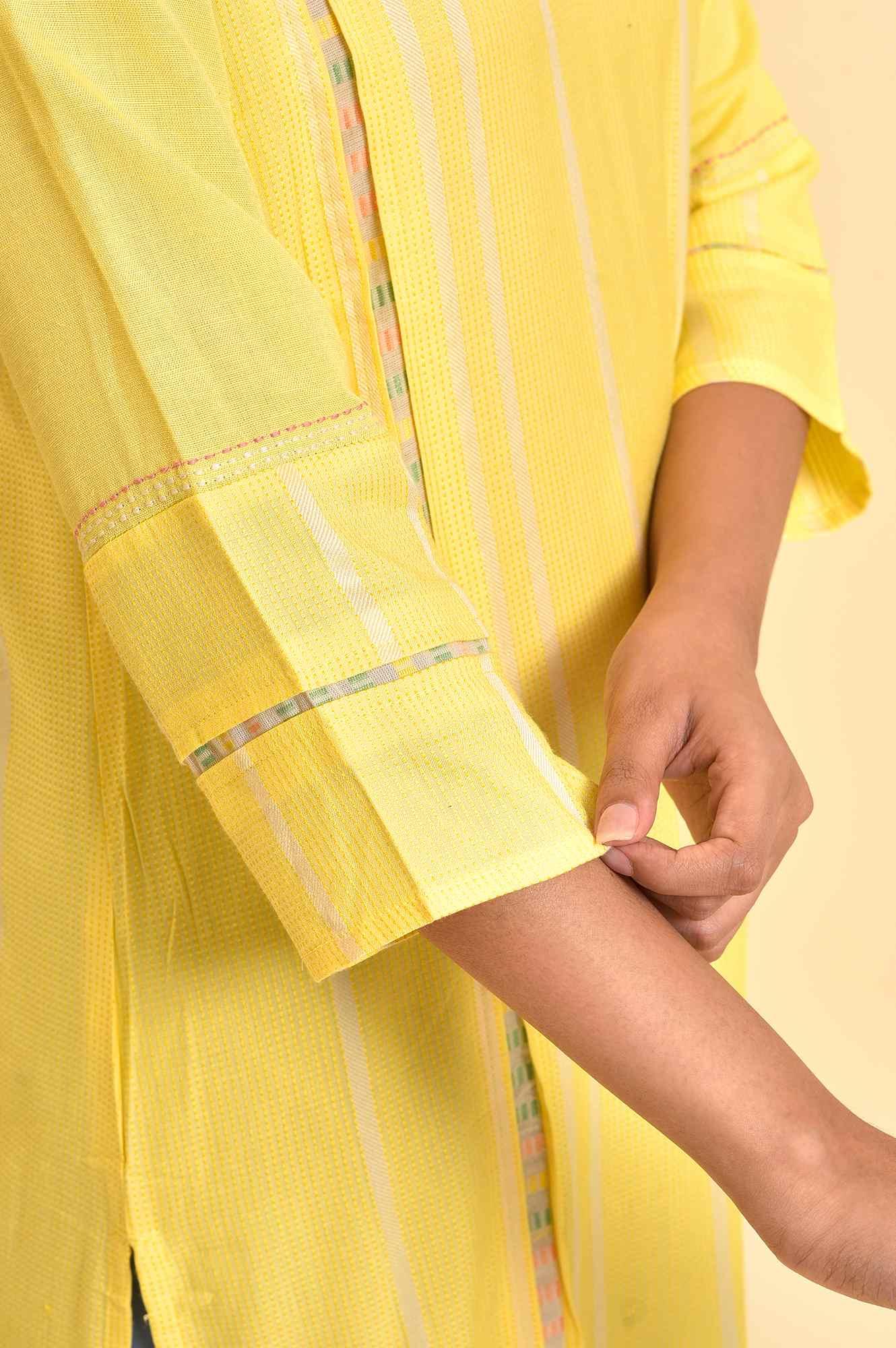 Yellow Casual Kurta, Pants And Dupatta Set - Image 7