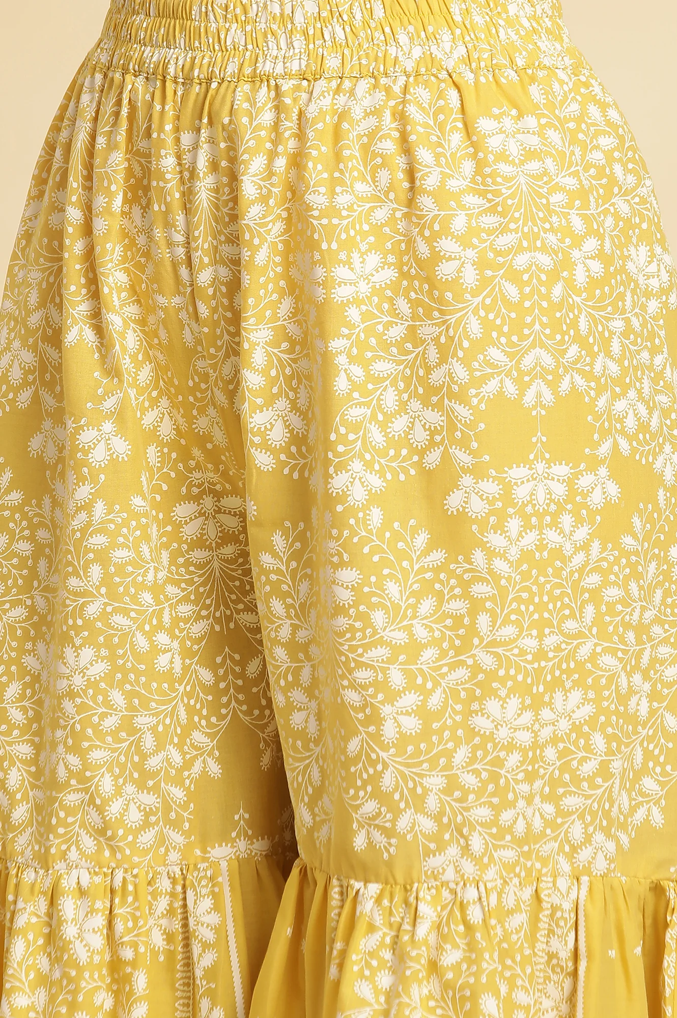 Yellow Chikankari Embroidered Kurta, Sharara And Dupatta Set - Image 8