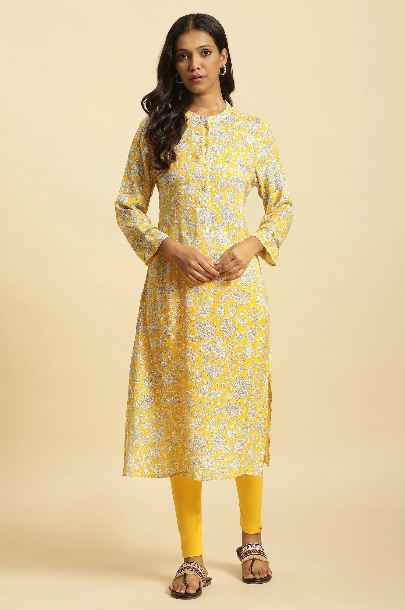 Yellow Cotton Jersey Lycra Tights - Image 5