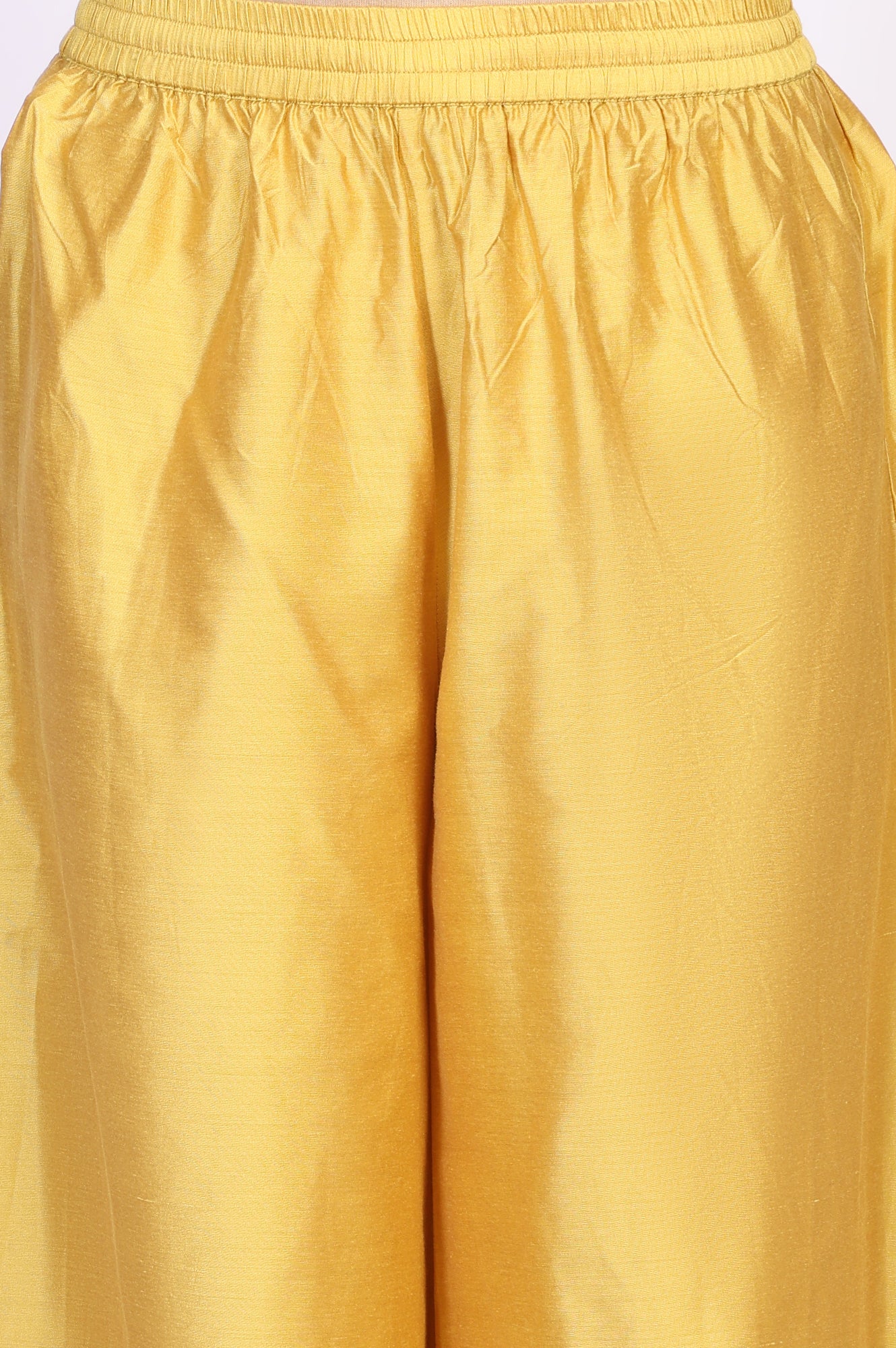 Yellow Embroidered Anarkali Organza Kurta with Flared Pant and Dupatta Set - Image 7