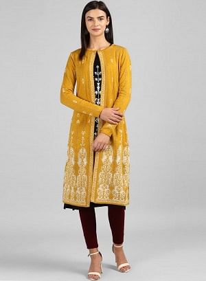 Yellow Flared Cardigan - Image 2