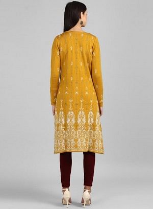 Yellow Flared Cardigan - Image 3