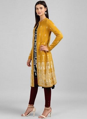 Yellow Flared Cardigan - Image 4