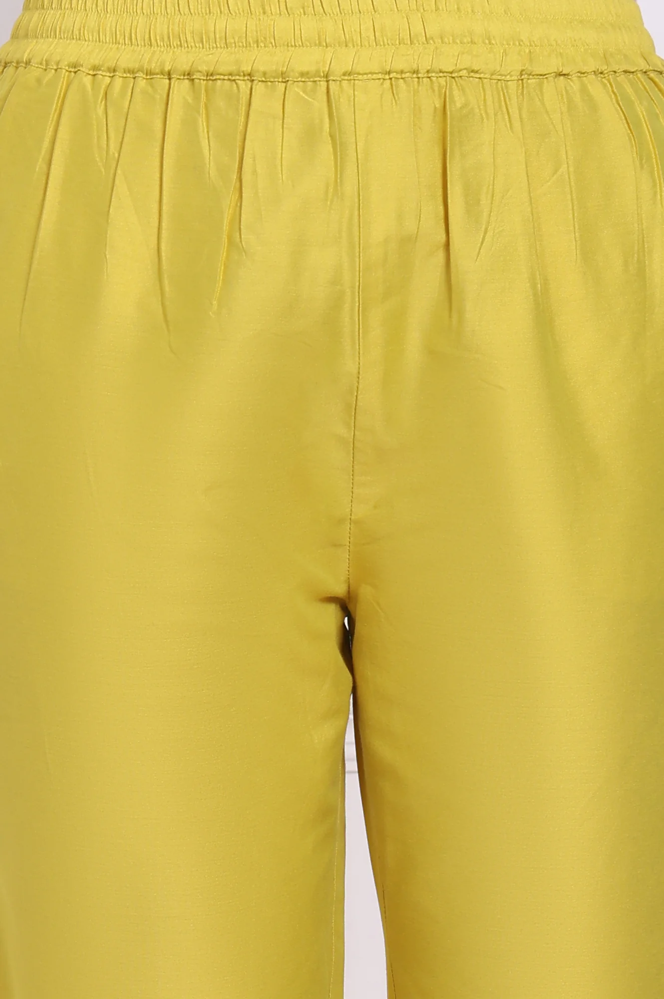 Yellow Floral Printed Chanderi Straight Kurta, Pants and Dupatta Set - Image 8