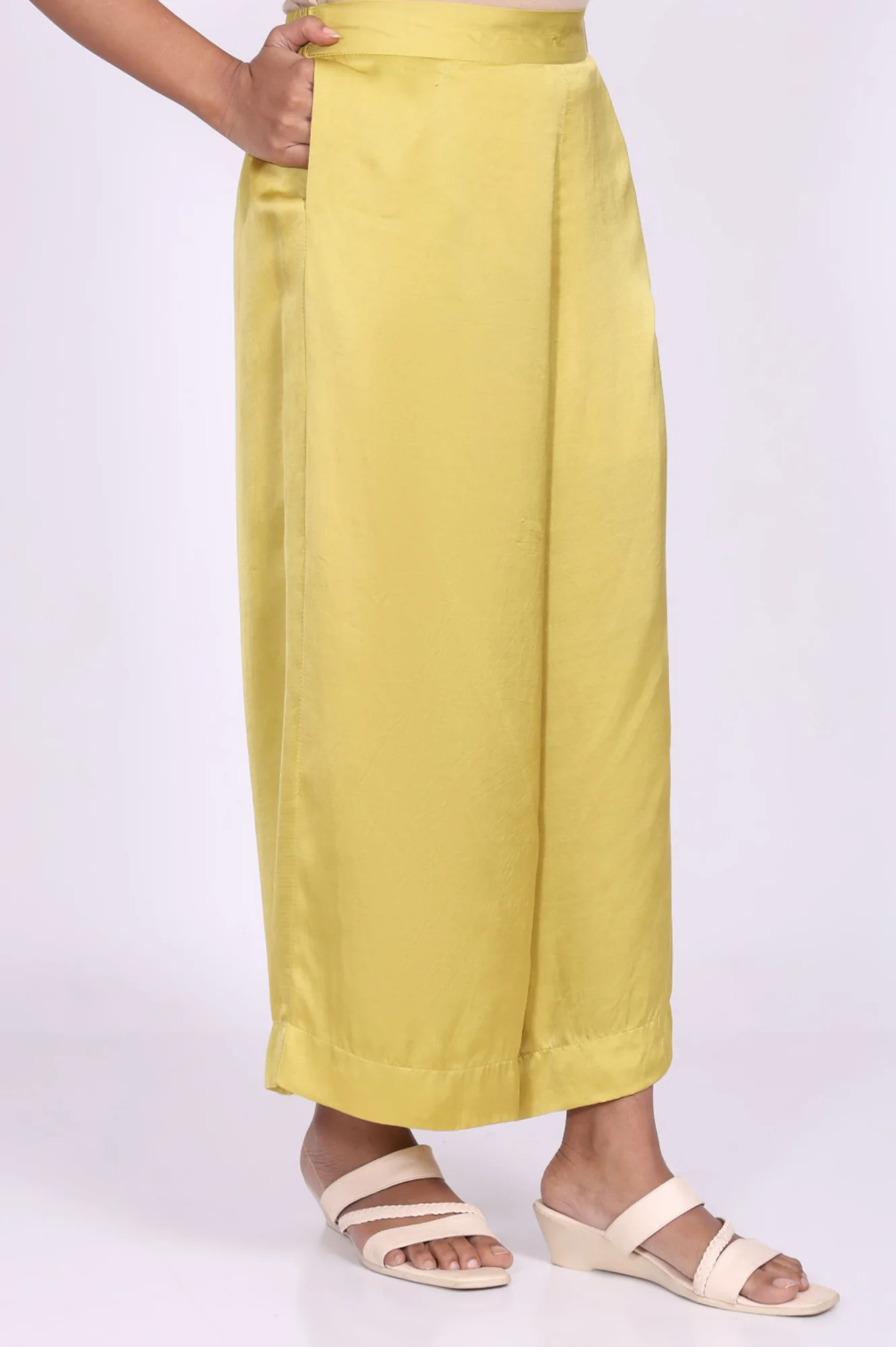 Yellow Floral Printed Straight Kurta with Flared Pant and Dupatta Set - Image 6