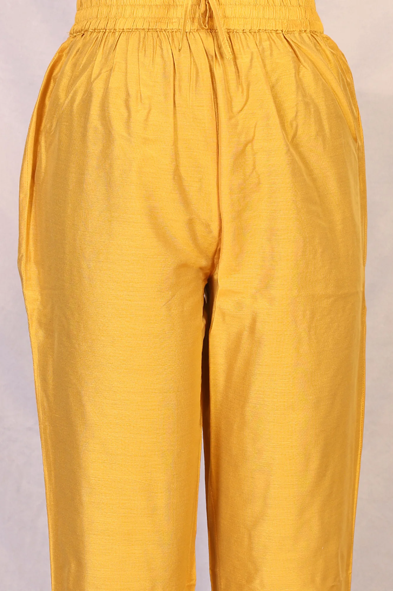 Yellow Floral Embroidered Straight Kurta with Pants and Dupatta Set - Image 7