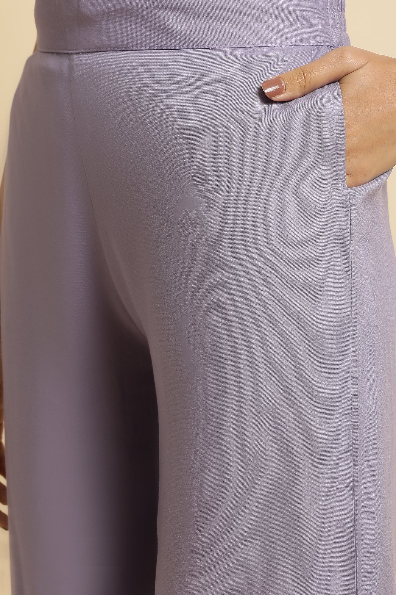 Yellow Floral Printed Thread Embroidered Pure Cotton A-Line Kurta and Parallel Pant Set - Image 5