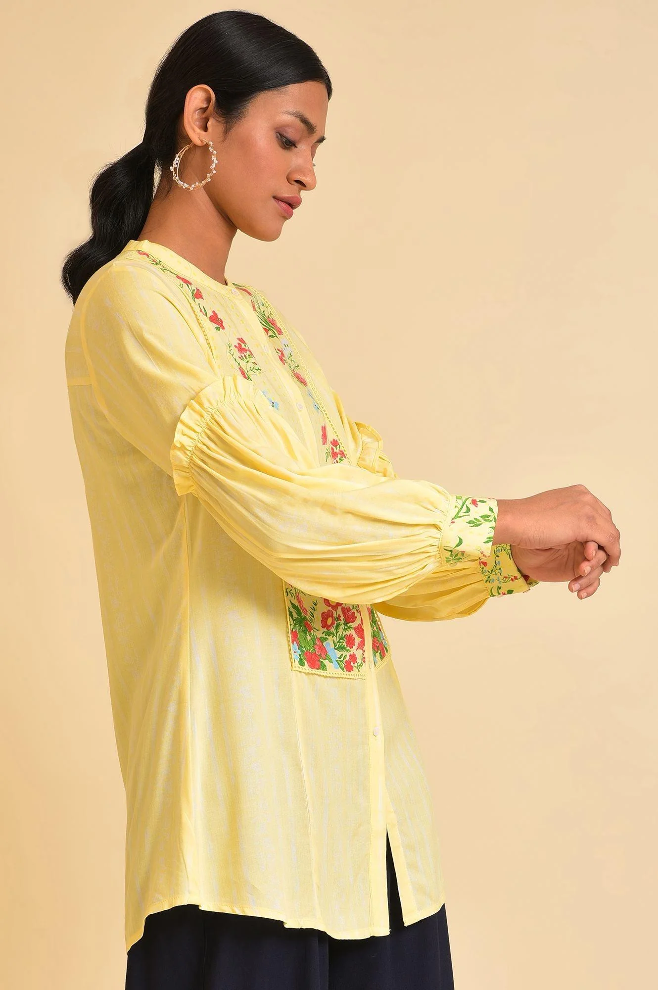 Yellow Floral Printed Top - Image 4