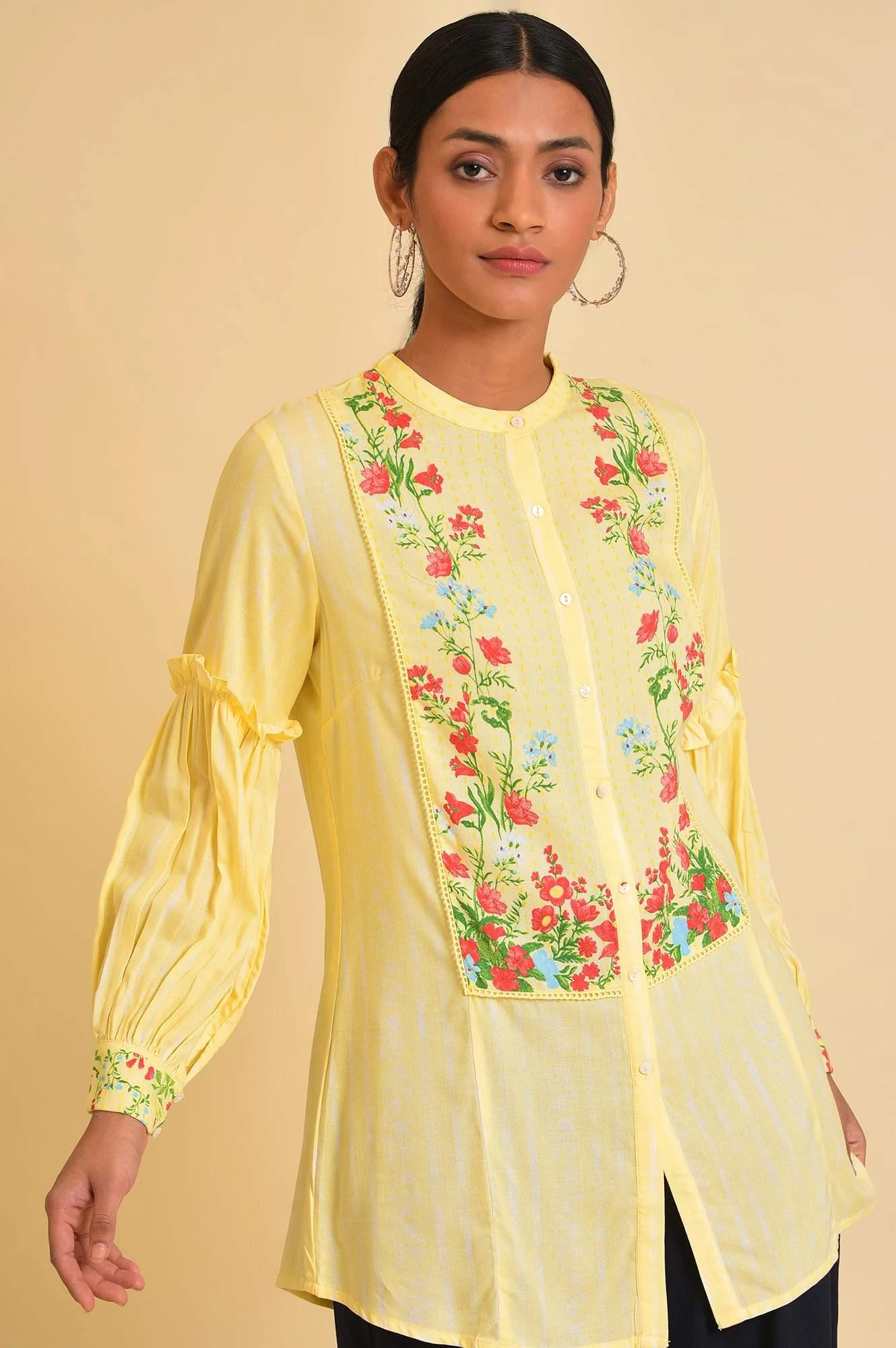 Yellow Floral Printed Top - Image 5