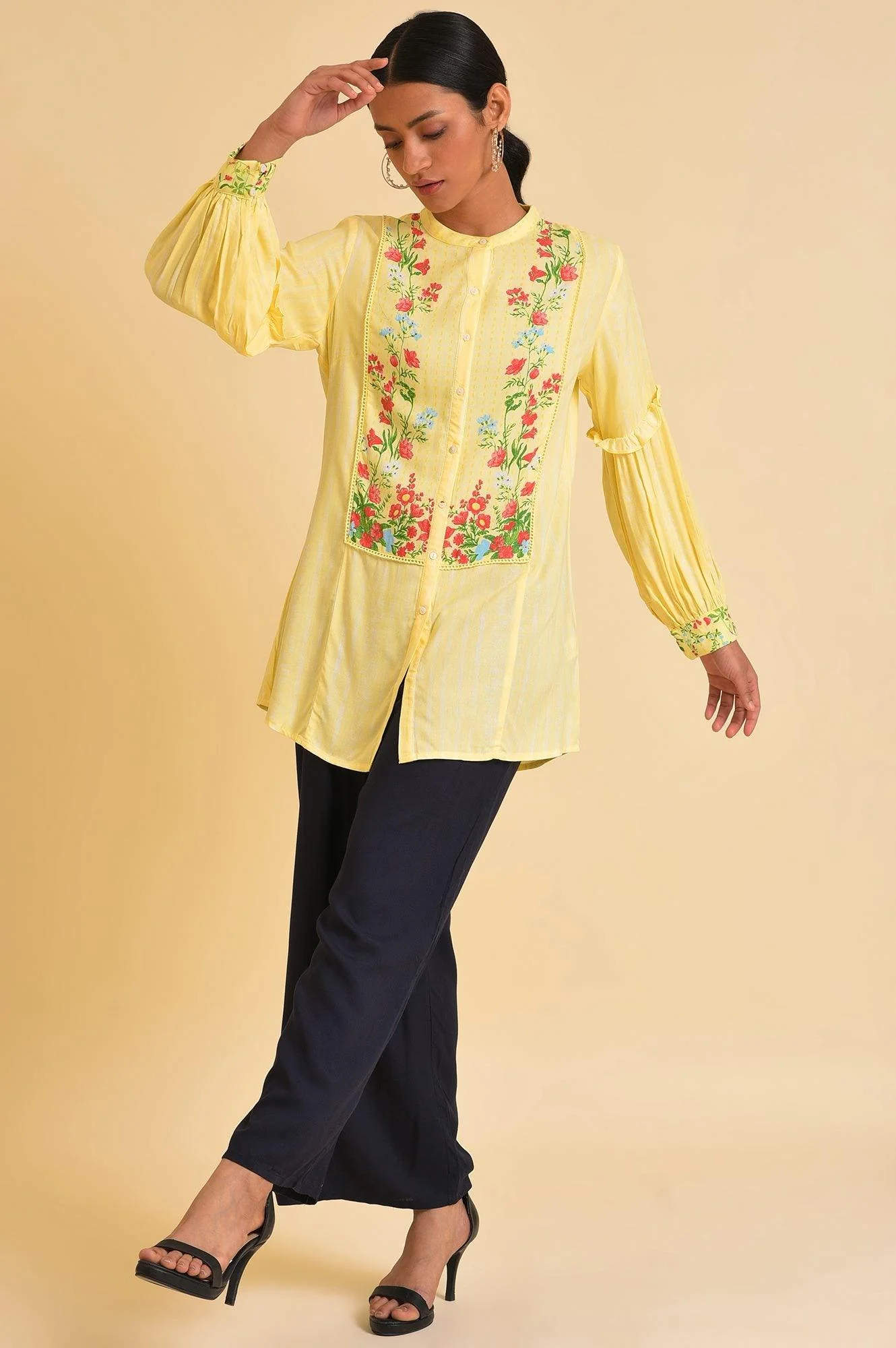 Yellow Floral Printed Top - Image 6
