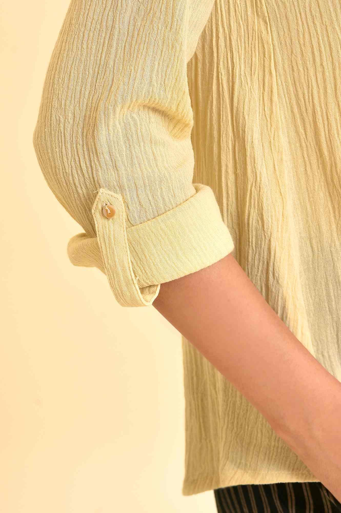 Yellow Mandarin Collar Top - Image 7