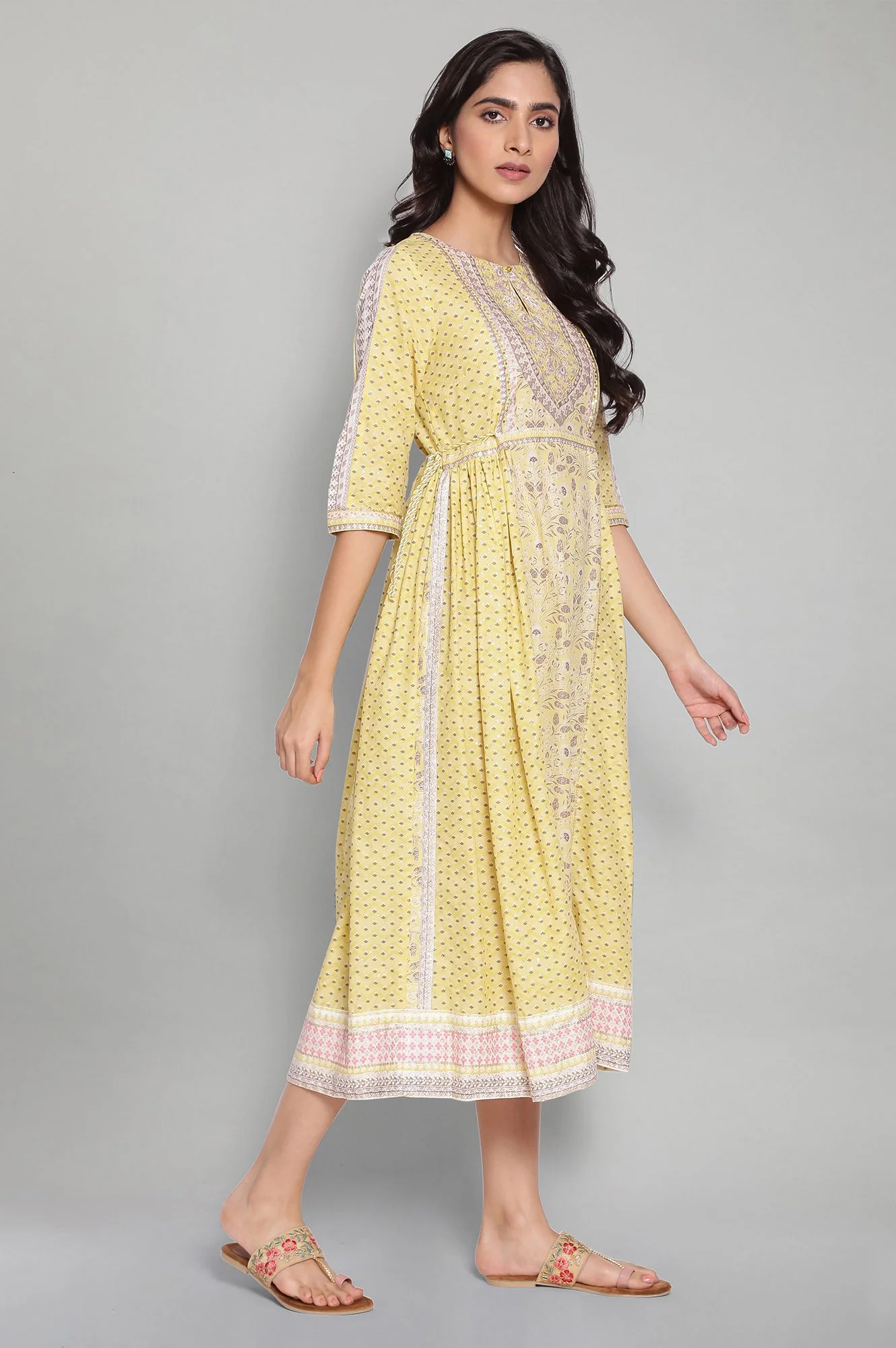 Yellow Panelled Dress - Image 4