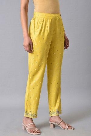 Yellow Plus Size Slim Pants - Image 4