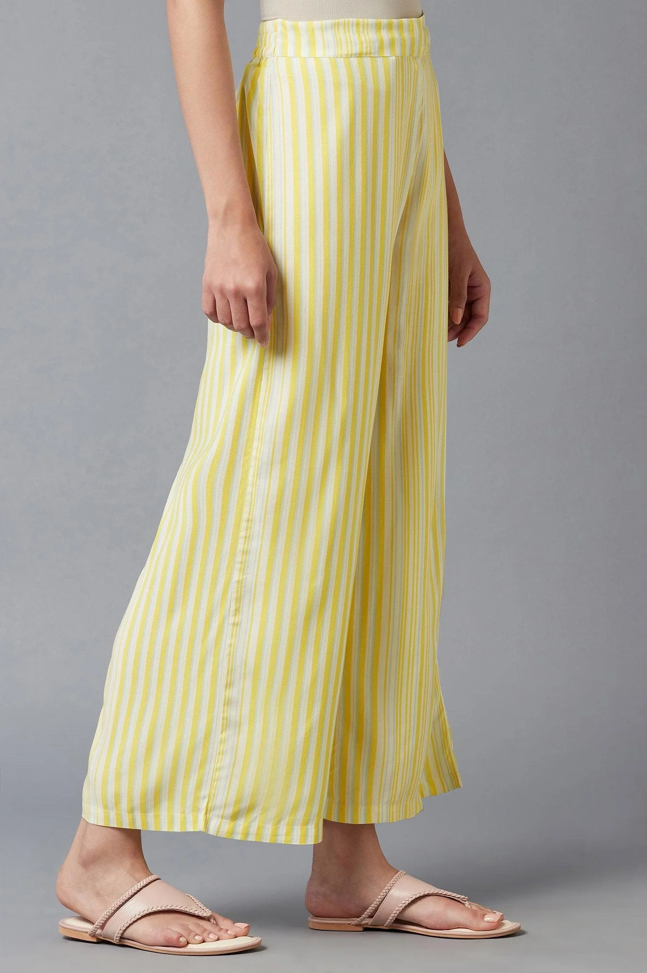 Yellow Solid Parallel Pants - Image 4