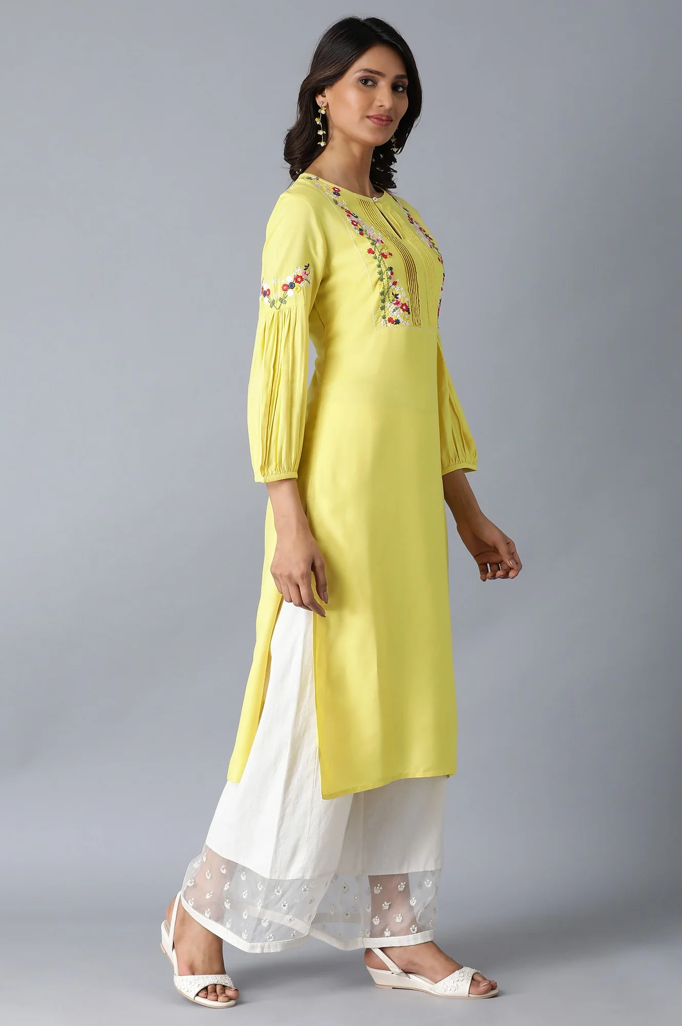Yellow Straight kurta - Image 4