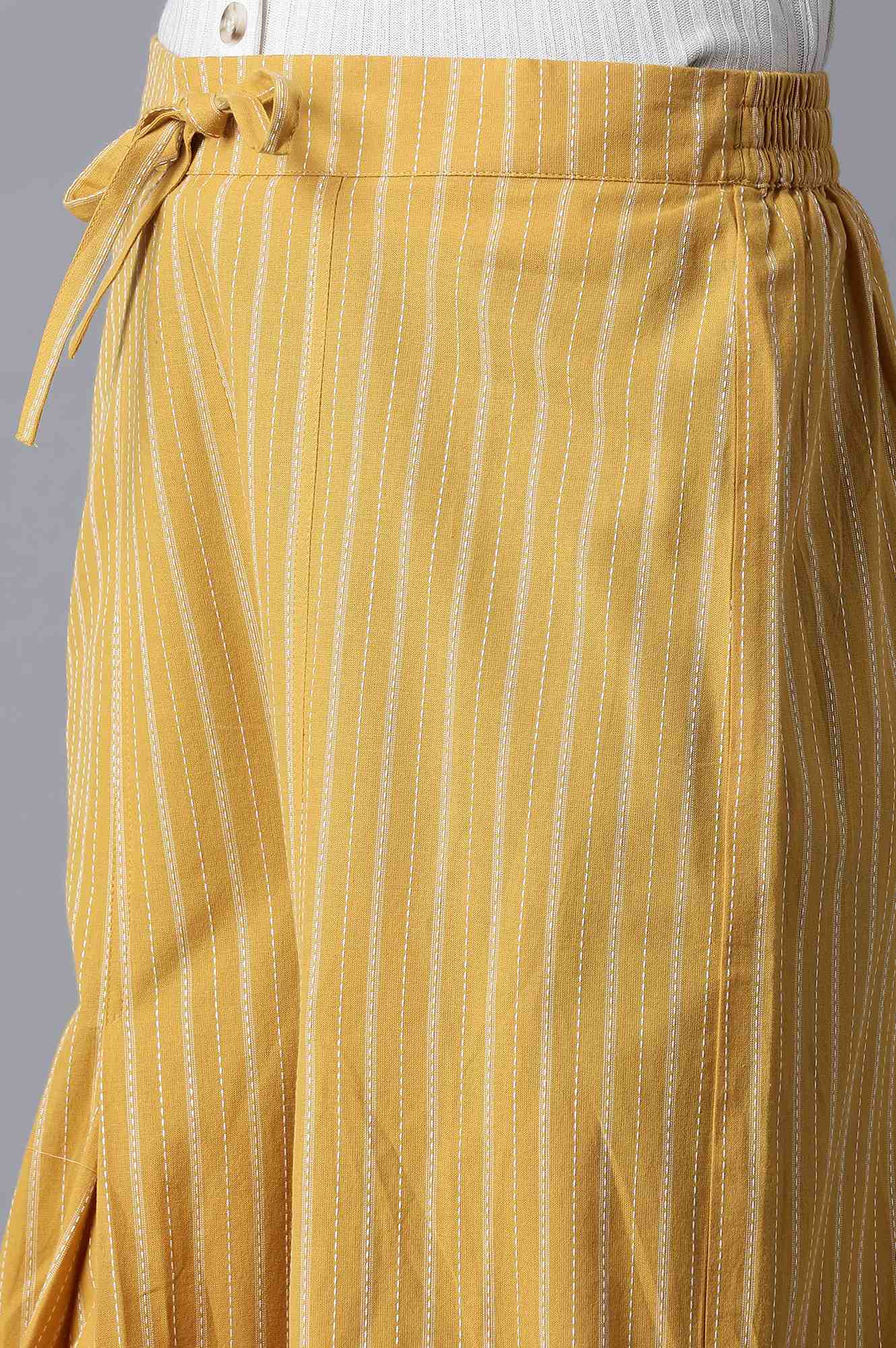 Yellow Tucked Carrot Pants - Image 5